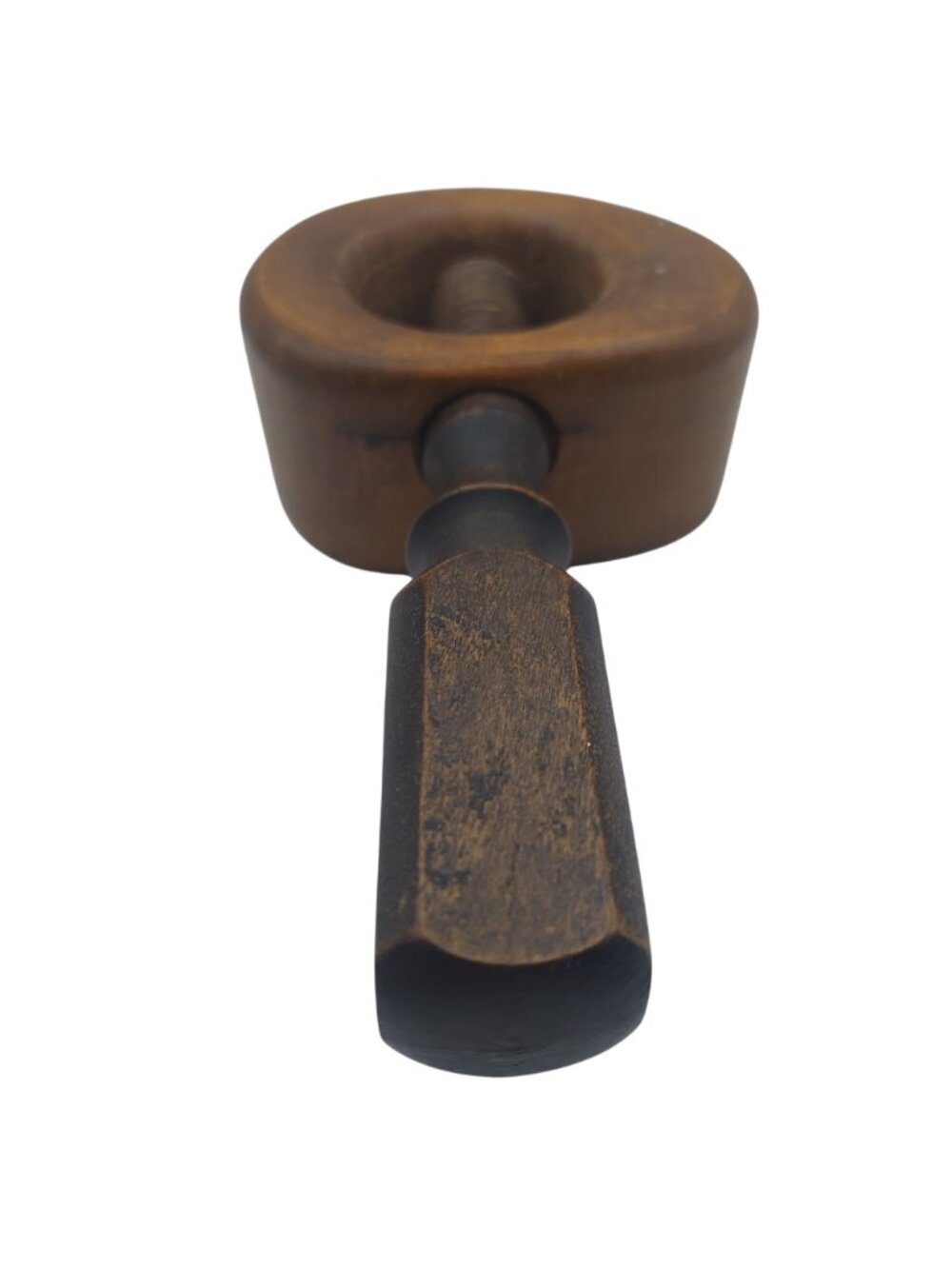 Wooden Screw Type Nutcracker Rustic Farmhouse Vintage Leos Cantina Collectible - Picture 3 of 10